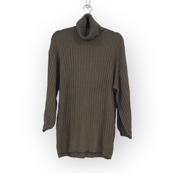 URBAN Outfitters Gray Oversized Jill Turtleneck Sweater Mini Dress Size XS - Picture 3 of 15